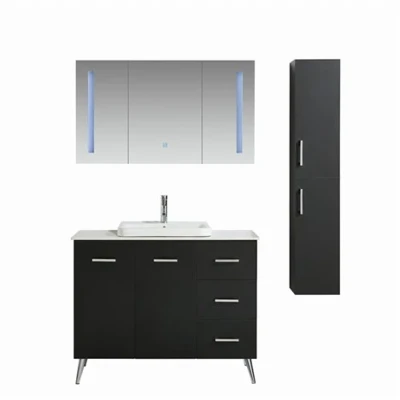 Melamina Finitura Azzar Stainless Azzar Kamra tal-Banju Kabinett