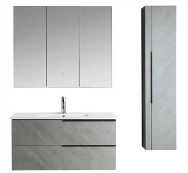 2020 Kabinett Ġdid tal-Kamra tal-Banju tal-Fuljetta tal-Melamina Textured Stone B'Mera Intelliġenti